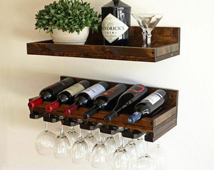 Estante de Pared para Copas de Vino y Champán, Soporte de Madera para Copas, Estante para Copas de Vino, Soporte para Copas de Vino - Product Image 6