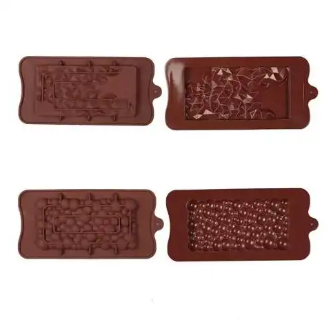 Multiple Designs Food Grade Non-Stick Silicone Protein and Energy Bar Molds Break-Apart Chocolate Molds Molde De Chocolate