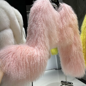 Tendenze Moda 2025 <span class=keywords><strong>Cappotto</strong></span> Invernale Corto in Pelliccia Gialla di Mongolia Pellicce di Pecora da <span class=keywords><strong>Donna</strong></span> - Product Image 5