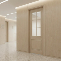 Porte intérieure insonorisée avec insert en verre personnalisé, finition PVC, étanche et résistante à l'humidité, pour chambre, villa, hôtel, appartement moderne