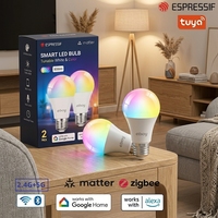 Ampoule LED intelligente RGB sans fil, télécommandée, à intensité variable, éclairage décoratif d'ambiance intérieur, compatible avec Google Assistant