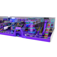 Equipo Comercial de Juegos Suaves Multicolor Morado para Niños, Trampolín, Instalaciones para Parques Temáticos, Equipamiento para Parques Infantiles Interiores
