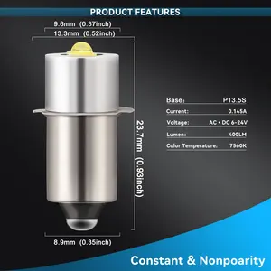 एलईडी फ्लैशलाइट प्रतिस्थापन बल्ब 12v 3w pr2 p13.5 s की नेतृत्व वाली रूपांतरण किट स्टेनलेस स्टील संगत - Product Image 4