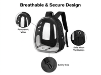 Sac à dos de transport pour animaux de compagnie Oxford avec fenêtre panoramique, fermeture éclair, maille respirante, sac transparent pour chat, pour petits chiens, voyage