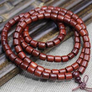 Zambian Blood Sandalwood <b>Bracelet</b> 108 Barrel <b>Beads</b> Unisex Religious Jewelry Ethnic Style Prayer <b>Bead</b> <b>Bracelet</b> - Product Image 2