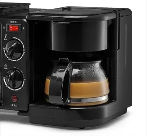 3 ב 1 חשמלי תכליתי כריך יצרנית ופל יצרנית מיני נייד ארוחת בוקר מכונה מכונת קפה