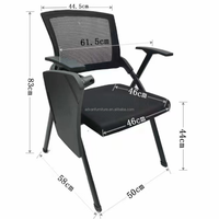 Fauteuil de bureau commercial en maille, empilable et pliable, pour salle de réunion, chaise de conférence certifiée ISO, vente en gros