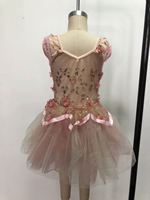 Vêtements de danse avec décor floral 3D, vestes de danse en tulle pour filles, spectacles de scène et tenues de ballet