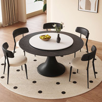 Meistverkauftes Rundes Holz-Esszimmer-Set mit Gepolsterten Stühlen & Koordiniertem Design Montiert für Familien-Esszimmer
