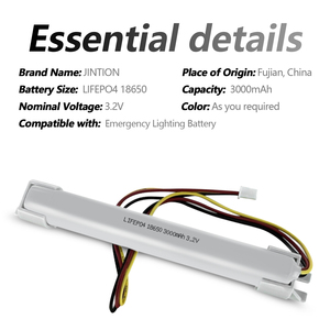 JINTION 3.2V 3000mAh LiFePO4 Baterai Pengganti Lampu Darurat untuk Tridonic 28002318 2A CON - Product Image 3