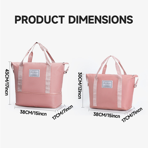 กระเป๋าเดินทางขนาดใหญ่พร้อมช่องใส่รถเข็นแบบถอดได้ แยกส่วนเปียกและแห้ง เหมาะสำหรับอุปกรณ์ออกกำลังกายและการเดินทาง - Product Image 2