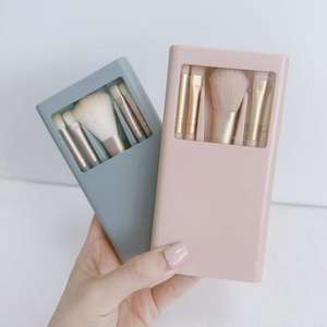 Ensemble de 5 pinceaux de <span class=keywords><strong>maquillage</strong></span> avec miroir, mini ensemble de pinceaux de beauté multifonctionnel <span class=keywords><strong>complet</strong></span> pour le visage, les lèvres, nouveau, <span class=keywords><strong>complet</strong></span> pour les ombres à paupières - Product Image 4