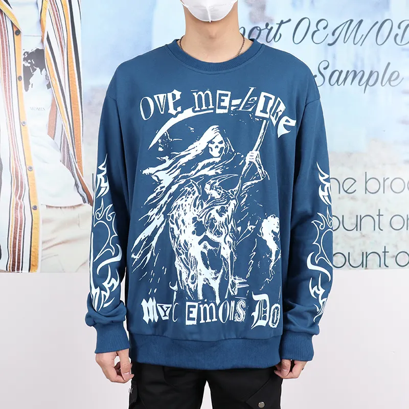 Custom Pullover Cotton Printing Crewneck Men's Sweatshirts