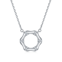 Collier en argent 925 avec pendentif hexagonal en zircone CZ pour femmes, vente en gros, fabricant de bijoux en vrac