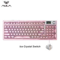Keyboard Gaming Mekanik RGB Backlit Transparan Plastik Baru Aula F98Pro V3 dengan Wireless Tri-mode dan Daya Tahan Baterai 10000mAh