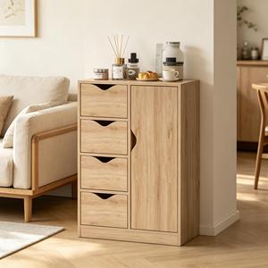 Armoire de rangement verticale compacte, armoire étroite à plusieurs compartiments, unité de rangement d'appoint pour salon - Product Image 2