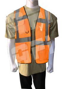 Gilet de sécurité haute visibilité unisexe AERO AFi-1160 avec logo personnalisable, impression numérique, fermeture éclair, imperméable, polyester, réfléchissant - Product Image 2