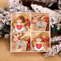 12 Stück hölzerne Weihnachts baums chmuck hängende Anhänger Home Party Weihnachten kleine Verzierung Weihnachten Bastel bedarf umwelt freundlich