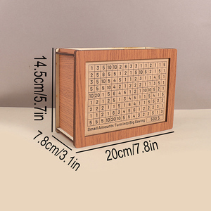 Hucha de madera personalizada con contador para escritorio, regalo para niños, caja de ahorro de artesanía de madera - Product Image 2