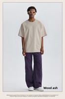 T-shirt pour homme de haute qualité 100% coton, logo imprimé personnalisé, manches courtes, col rond, coupe décontractée, 180g, coton pur lourd