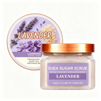 Gommage corporel au sucre de karité et à la lavande, gommage corporel au sel de mer, hydratant, exfoliant, aromathérapie, pour tous types de peau
