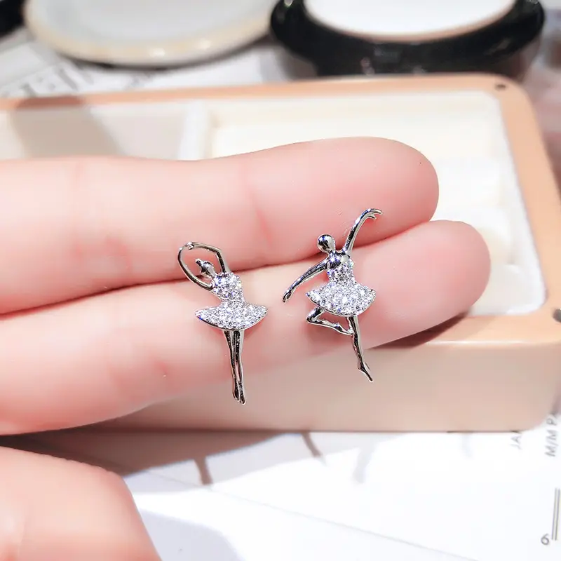 Cute Dancing Girl Elegant Ballerina Earrings for Party Gifts