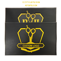 NOUVEAU Tapis de Barbier QX OEM d'Usine, Épaisseur 5mm, en Plastique Écologique, Multifonctionnel, Résistant à la Chaleur, pour Rangement d'Outils Capillaires, Noir 45x30cm