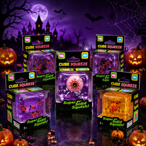 Juguete de Halloween en forma de cubo, sólido y apretable, con ojos aterradoros, calabaza, fantasma, murciélagos, regalo de Halloween - Product Image 5