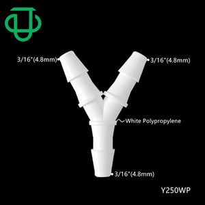 JU Small 3/16 "4.8mm spinato Y Branch 3 vie Wye Tube Connector raccordo per tubo flessibile dell'aria in plastica - Product Image 3