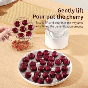 Décortiqueur de cerises manuel 7 en 1 en plastique, éliminateur de noyaux de cerises, outil de cuisine pour fruits - Product Image 5