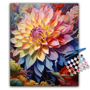 ภาพวาดระบายสีตามตัวเลข DIY ลายดอกไม้ทันสมัยสำหรับผู้ใหญ่ - งานศิลปะบนผ้าใบรักษ์โลกพร้อมการพิมพ์ดิจิทัล - Product Image 1
