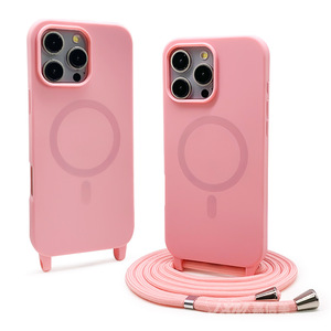 Étui de téléphone portable magnétique à bandoulière pour <span class=keywords><strong>iPhone</strong></span> 15/<span class=keywords><strong>iPhone</strong></span> 17 Pro Max, motif animal, finition mate, en thermoplastique, Ins Promax - Product Image 1