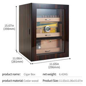 सिगोलोंग तीन परत वाले बड़े क्षमता पारदर्शी दरवाजा पियानो लैकनर सिडर लकड़ी सिगार हुमदार - Product Image 6