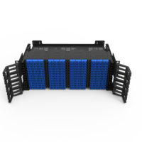 Panneau de brassage fibre optique ODF à montage en rack, cassette SC LC MPO, 1U 2U 4U, 144 288 576 cœurs, aluminium RAL9005 NOIR