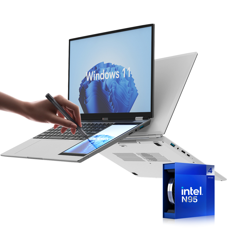 Factory Customizes <strong>2026</strong> Model High-End <strong>Laptop</strong> with Dual <strong>15.6</strong>+7 <strong>Inch</strong> Touch Screen for Business & Office Student Use Wholesale