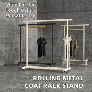 Estante de exhibición de ropa sostenible de pie de <span class=keywords><strong>Metal</strong></span> de hierro de nuevo diseño de fábrica, organizador de ropa portátil para uso doméstico, nuevo estilo chino - Product Image 4