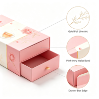 Boîte cadeau pour thé à la rose, boîte cadeau en papier personnalisée avec tiroir pour l'emballage du thé