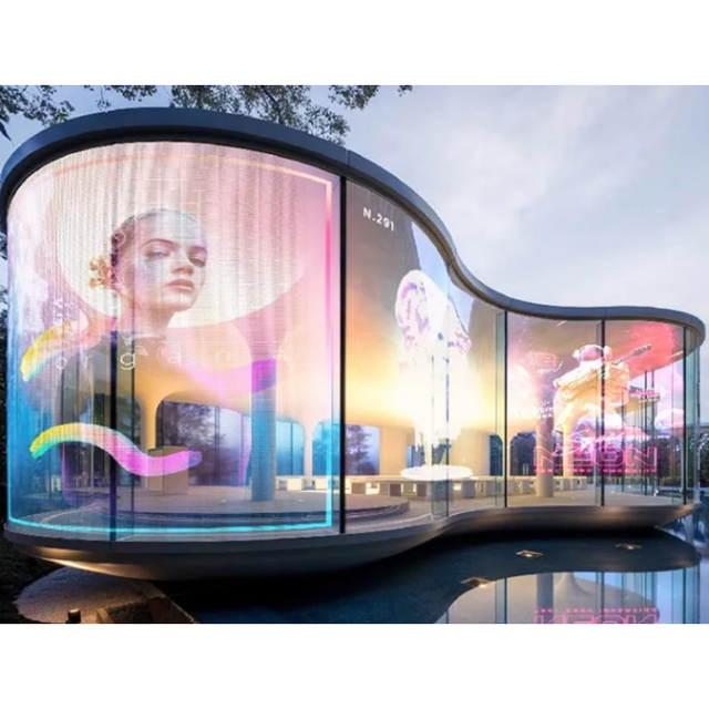 PINGCAI Flexible LED Screen Transparent Film Screen LED Advertising Display Transparent LED Video Wall