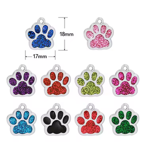 Etichette per Cani di Lusso a Forma di Zampa con Diamanti Glitterati, Incisione Personalizzata Laser, Targhette ID per Animali Domestici in Metallo - Product Image 3