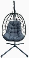 Fauteuil suspendu avec support et coussin rembourré, style bohème, chaise balançoire résistante à l'eau pour jardin, terrasse, balcon ou intérieur