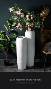 Jarrón de porcelana moderno para mesa y suelo, florero de cerámica para boda, decoración para el hogar, jarrón cilíndrico - Product Image 6