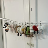 Pendentif JC avec les trois étiquettes, peluche lapin JC, porte-clés poupée Dragon du Ciel, cadeau, rembourrage en coton PP, à partir de 14 ans
