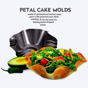 Non Stick Carbon Steel Fluted Tortilla Shell Pans Pan <strong>Cake</strong> Salad Bowl <strong>Makers</strong> Pan Baking Molds for Kitchen - Product Image 2
