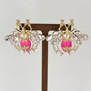 Fashion Stylish Elegant Colorful Little Bee Earrings Insect Theme <strong>Jewelry</strong> Cute Luxury Diamond Earring Studs <strong>Jewelry</strong> for Women - Product Image 5
