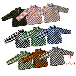 Venta al por mayor de forro polar tela gruesa bebé niña chaqueta con cremallera estampado occidental invierno otoño manga larga niños Sherpa Tops - Product Image 2