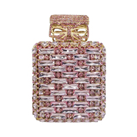 Sac de soirée élégant en forme de flacon de parfum pour femme, orné de strass étincelants, pochette de mariée pour mariage