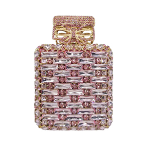 Sac de soirée élégant en forme de flacon de parfum pour femme, orné de strass étincelants, pochette de mariée pour mariage - Product Image 4