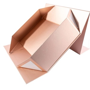 Factory Supply Custom Logo <b>Champagne</b> Gold Foldable Magnetic <b>Box</b> Luxury Rigid Paper Packaging <b>Box</b> for Skincare Cosmetic Jewelry - Product Image 2