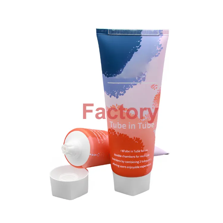 Tube de crème à presser en plastique souple vide rond de 200ml dans un tube pour emballage innovant de lotion pour le corps cosmétique
