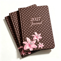Agenda 2027, carnet à pois en PU, format A5, couverture rigide, agenda mensuel et hebdomadaire, cadeau